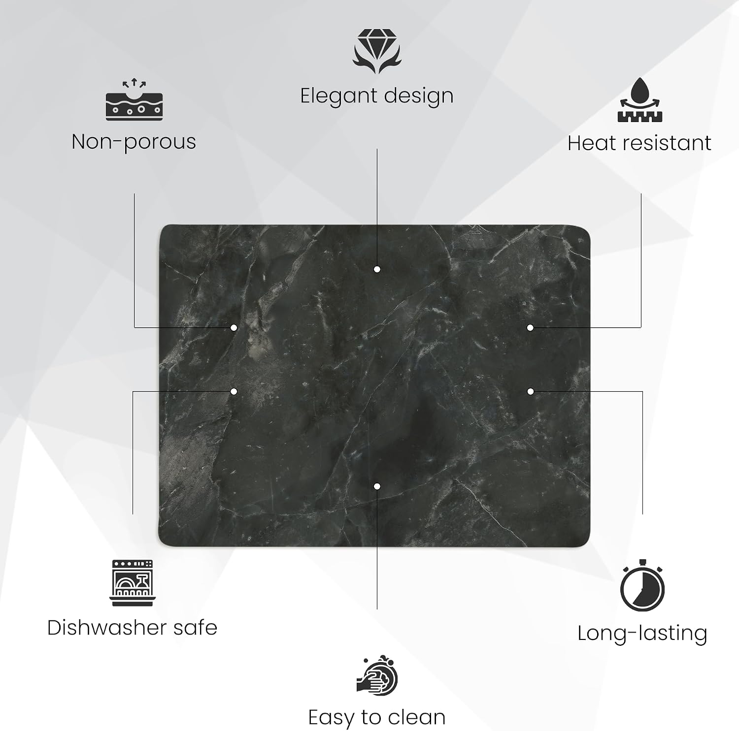 Pagnanno tempered glass chopping board and worktop saver - Design 7