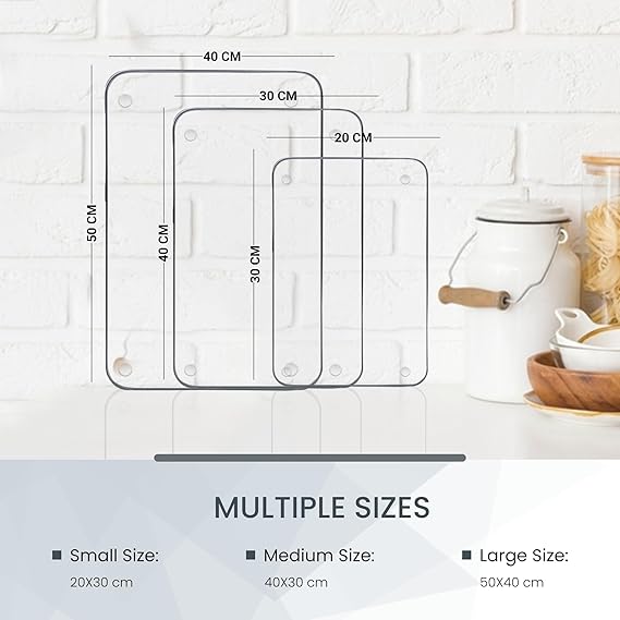 Kitchen Tempered Glass Cutting Board – 40 × 30 cm