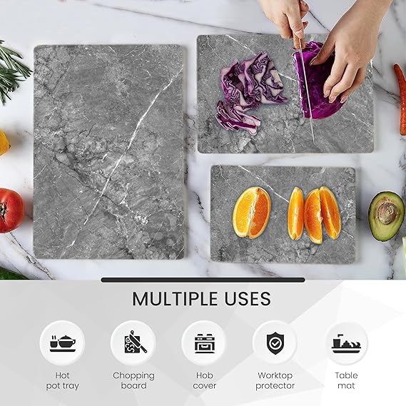Kitchen Tempered Glass Cutting Board – 40 × 30 cm