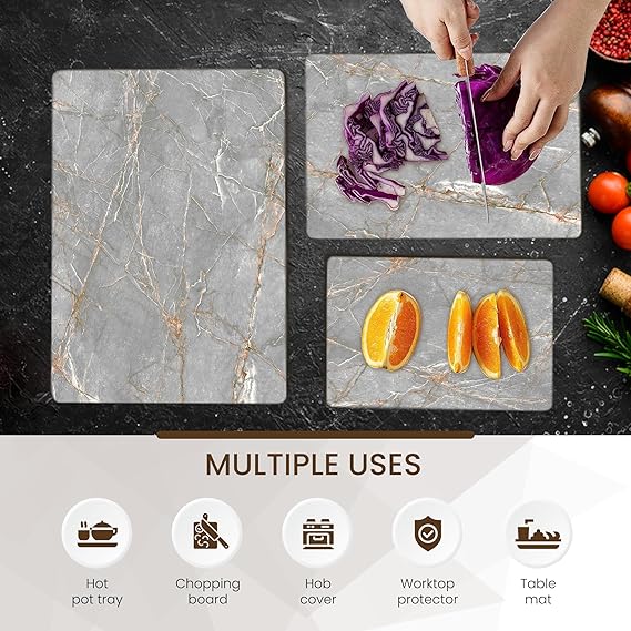 Kitchen Tempered Glass Cutting Board – 40 × 30 cm