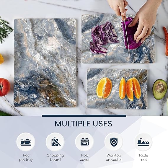 Kitchen Tempered Glass Cutting Board – 40 × 30 cm