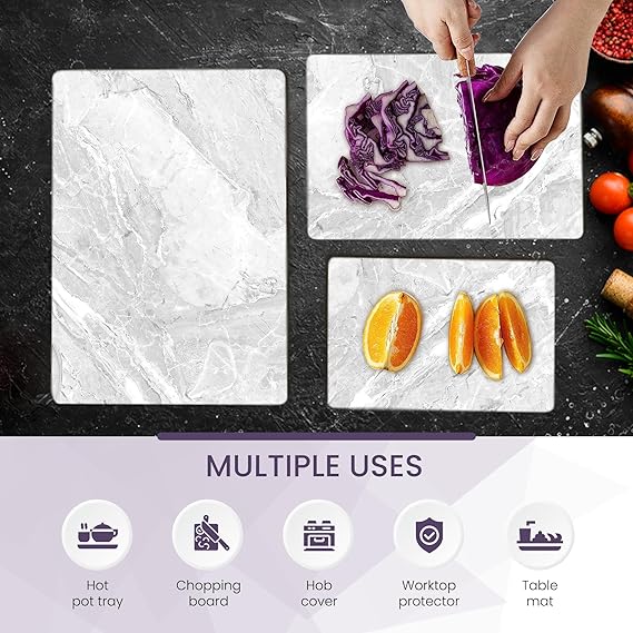 Kitchen Tempered Glass Cutting Board – 40 × 30 cm