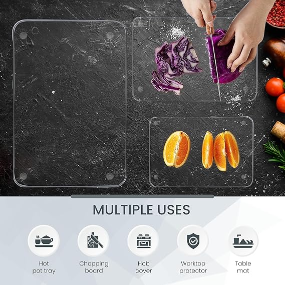 Kitchen Tempered Glass Cutting Board – 40 × 30 cm