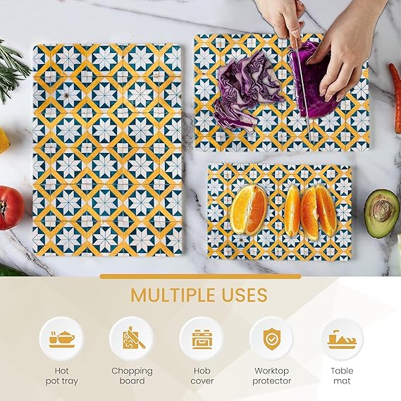 Kitchen Tempered Glass Cutting Board – 40 × 30 cm